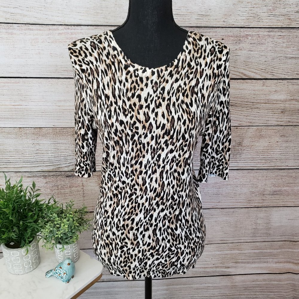 WHITE HOUSE BLACK MARKET TIGER PRINT TOP - SMALL